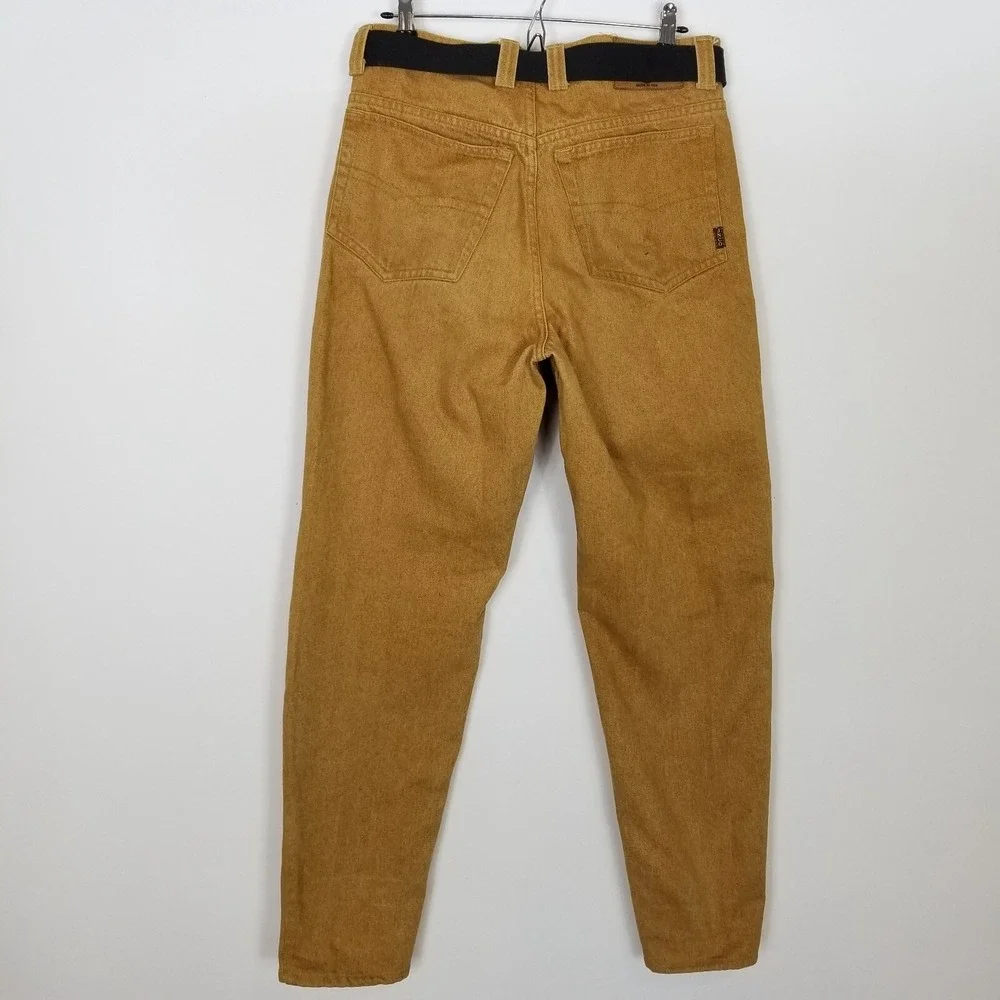 VTG JNCO‎ Revatex Men Denim Suede Jeans Sz 32 Brown Belted Durable USA